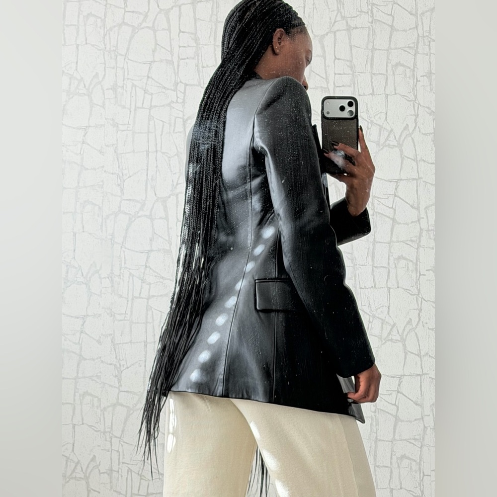 Zara Faux Leather Blazer